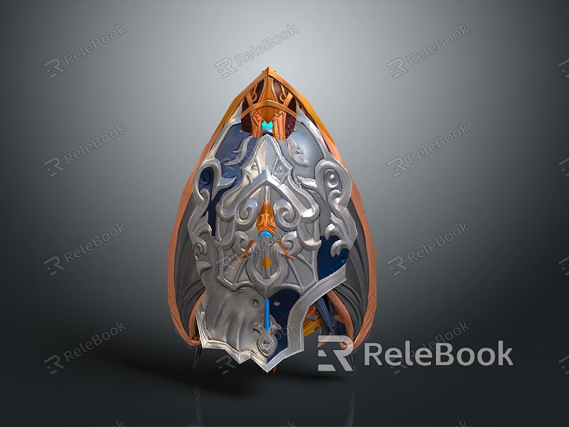 Medieval Shield Ancient Shield Shield Shield Defensive Weapon Ancient Shield Iron Shield Protective Shield Wooden Shield model