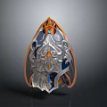 Medieval Shield Ancient Shield Defensive Weapon Ancient Shield Iron Shield Protective Shield Wooden Shield 3d model