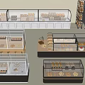 Bakery Display Shelves With Glass Front And Multi Tiered Design For Pastries And Breads