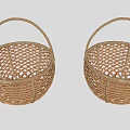 Two Handwoven Garden Decor Baskets With Woven Design And Handles