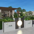 Elegant Garden Landscape Design With Circular Decorative Feature And Lush Green Plants