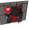 Stylish Hooded Clothes with Nike Logo White Stripes Black Red and Zipper Hanging on Racks
