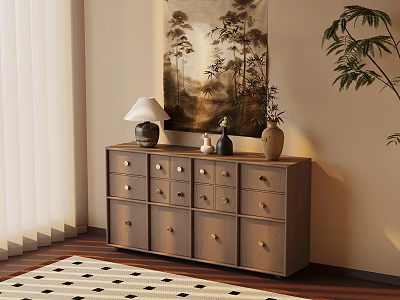 Antique Entrance Cabinet Side Cabinet End View Cabinet 3d model