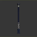 Blue Decorative Column with Ornate Top and Carved Middle Details for Scenery Construction