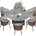Dining table and chair combination 3d model
