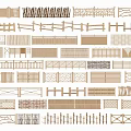 Collection of Decorative Fence Designs Featuring Various Patterns and Styles