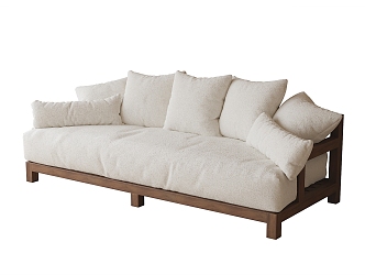 Modern Fabric Sofa Multiplayer Sofa 3d model