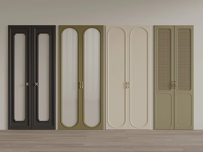 Modern Interior Doors With Various Colors And Unique Design Features For Home 3d model