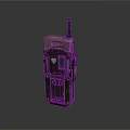 Rugged Vintage Walkie Talkie Design With Antenna Metallic Casing And Control Buttons