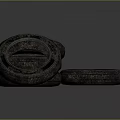 Rusty Old Car Tires Stacked Together With Worn Tread On Dark Background