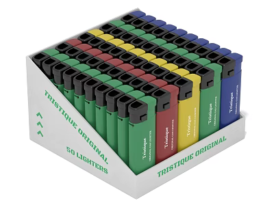 Trustfire Original 50 Lighters Pack in Box with Assorted Colors 3d model