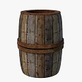 Vintage Wooden Barrel With Rustic Design And Wooden Hoops For Home Decor