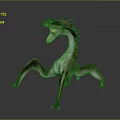 Game Movie Character Mythical Creature With Spiked Back Long Neck And Aggressive Open Mouth Stance