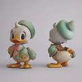 Cute Duck Doll With Front And Back View Green Hat Pink Bow And Yellow Feet