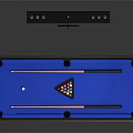 Professional Billiard Table With Cue Rack And Colorful Balls Sports Equipment
