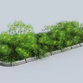 Lush Green Shrubs With Yellow Flowers In Garden Bed Stone Border Design