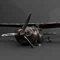 Abandoned Passenger Aircraft With Rusted Body Worn Propeller And Damaged Wings