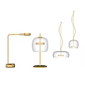 Modern lighting combination glass table lamp chandelier 3d model