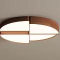 Modern Ceiling Lighting Fixture With Wooden Frame And White Illuminated Sections 3d model