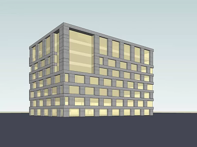 Modern Office Building Exterior With Glass Windows And Contemporary Architectural Design 3d model