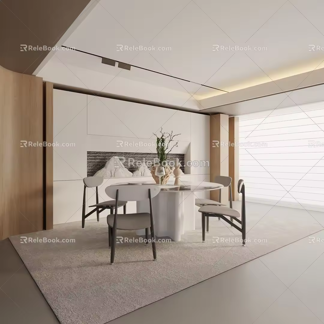 Modern table combination 3d model