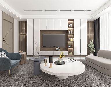 modern living room 3d model