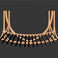 Bamboo Circular Grille Structure With Curved Vertical And Horizontal Slats