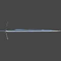 Classic Medieval Sword Featuring Crossguard Black Hilt and Sharp Metallic Blade 3d model
