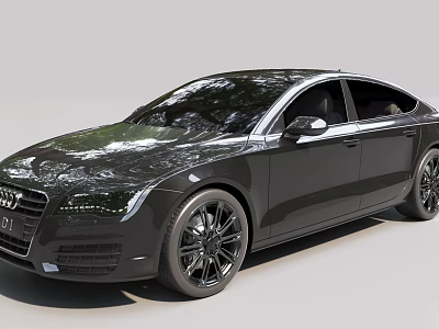 Black Audi Luxury Sedan With Sleek Design And Black Alloy Wheels 3d model