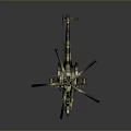 Camouflage Military Helicopter With Twin Rotor And Detailed Fuselage Design