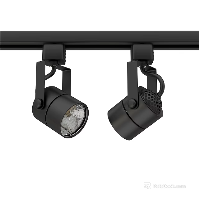 Modern Black LED Track Spotlights With Adjustable Heads For Indoor Lighting 3d model 