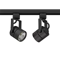 Modern Black LED Track Spotlights With Adjustable Heads For Indoor Lighting 3d model