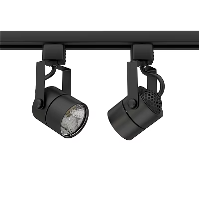 Modern Black LED Track Spotlights With Adjustable Heads For Indoor Lighting 3d model