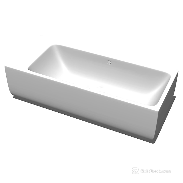 Sleek Modern White Freestanding Bathtub With Smooth Surface For Bathrooms 3d model 