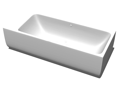 Sleek Modern White Freestanding Bathtub With Smooth Surface For Bathrooms 3d model
