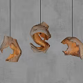 Unique Shaped Wooden Pendant Lights with Natural Irregular Design Warm Glow in Modern Interior