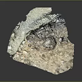 Natural Rock with Layered Structure White Light Brown Dark Gray Natural Texture and Fracture Marks