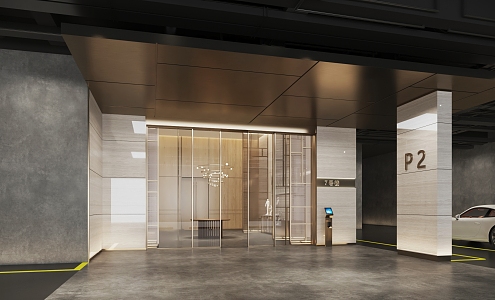 Underground Parking Garage Entrance 3d model