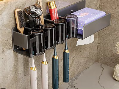 Toilet Toothbrush Holker Electric Toothbrush Paper Towel Bathroom Cabinet Washmirror Basin 3d model