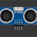 HC SR04 Ultrasonic Sensor Module For Commercial Devices With Dual Transducers And Blue Circuit Board