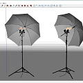 Professional Photography Umbrella Lighting Setup With Light Stands And Lamps