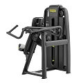 Black Commercial Fitness Equipment Strength Training Machine with Yellow Accents and Ergonomic Seat Design