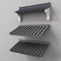 Traditional Chinese Architectural Tile Roof Components With Various Eave Design Styles 3d model