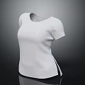 White Short Sleeve Basic Casual Top With Side Slit Design For Daily Fashion Wear