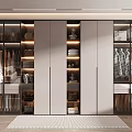 Modern Wardrobe Interior Design With Glass Doors Wooden Panels LED Lighting And Layered Storage