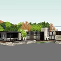 Modern Detached Villa With Glass Walls Waterfront Wooden Deck And Lush Greenery