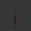 3D Dinosaur Model With Orange And Black Spotted Skin Distinctive Head Crest And Standing Posture