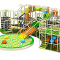 Colorful Indoor Playground Equipment With Multi Level Slides Climbing Nets And Ball Pit