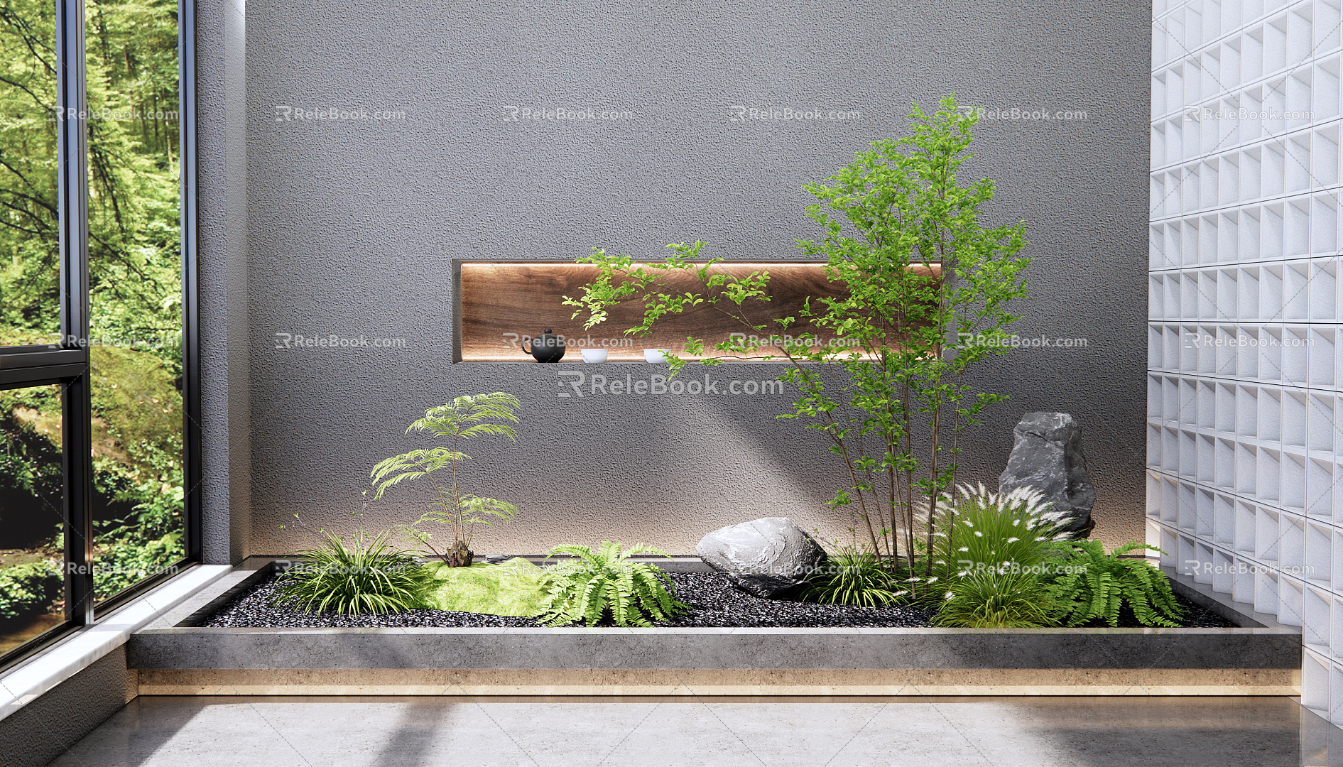 Modern landscape sketch plant landscape landscaping 3d model