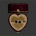Open Red Velvet Jewelry Box With Ring And Gold Lettering Clothing Accessory